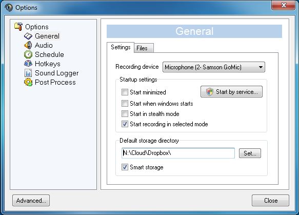 Snooper general settings