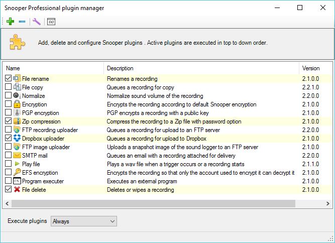 Plugin manager for Snooper Professional