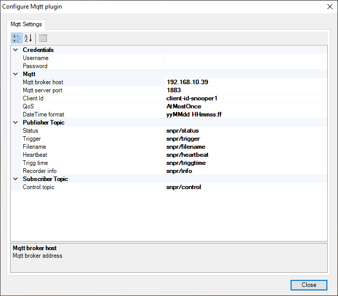 MQTT setup